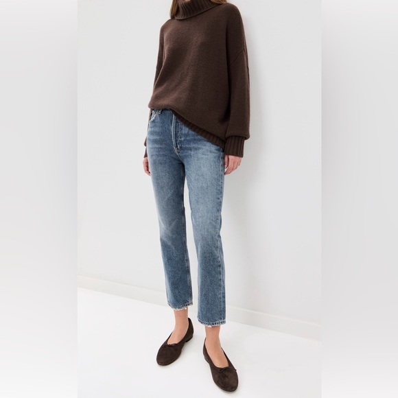 Agolde Riley High Rise Straight Crop in Frequency - Picture 2 of 13